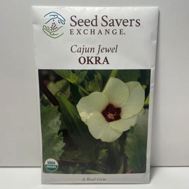 Cajun Jewel Okra Seeds, 1950's Heirloom, Organic